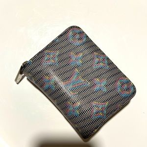 Louis Vuitton Calfskin Monogram LV Pop Zippy Coin Purse Blue